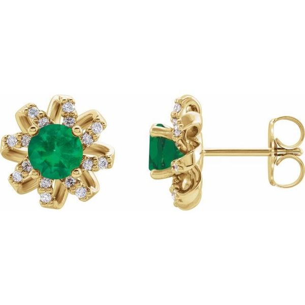 Round 4-Prong Halo-Style Twist Earrings Priddy Jewelers Elizabethtown, KY