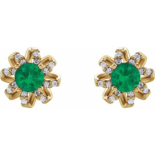 Round 4-Prong Halo-Style Twist Earrings Image 2 Priddy Jewelers Elizabethtown, KY