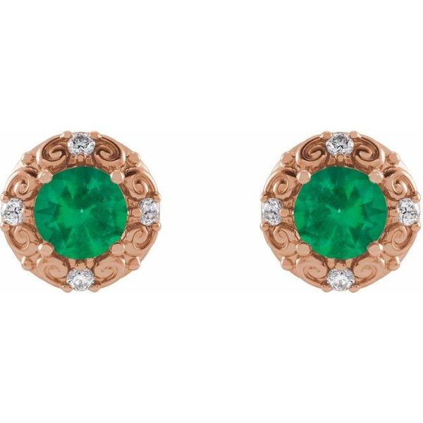 Round 4-Prong Halo-Style Earrings Image 2 Priddy Jewelers Elizabethtown, KY