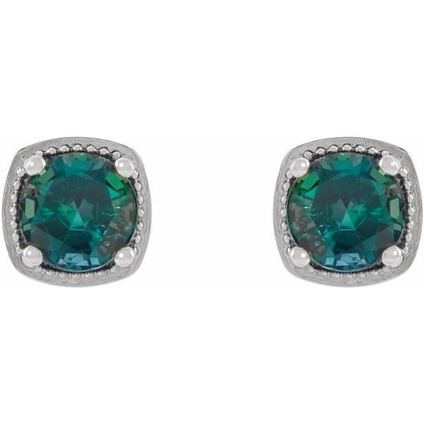 Round 4-Prong Earrings Image 2 Blue Heron Jewelry Company Poulsbo, WA
