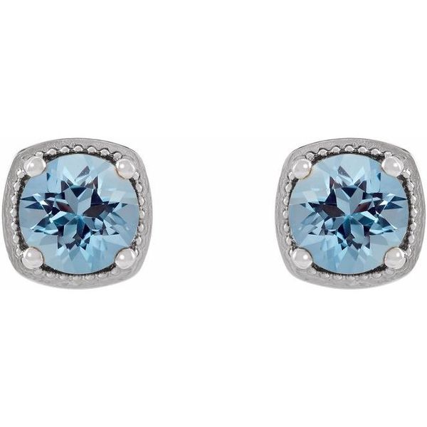 Round 4-Prong Earrings Image 2 Blue Heron Jewelry Company Poulsbo, WA