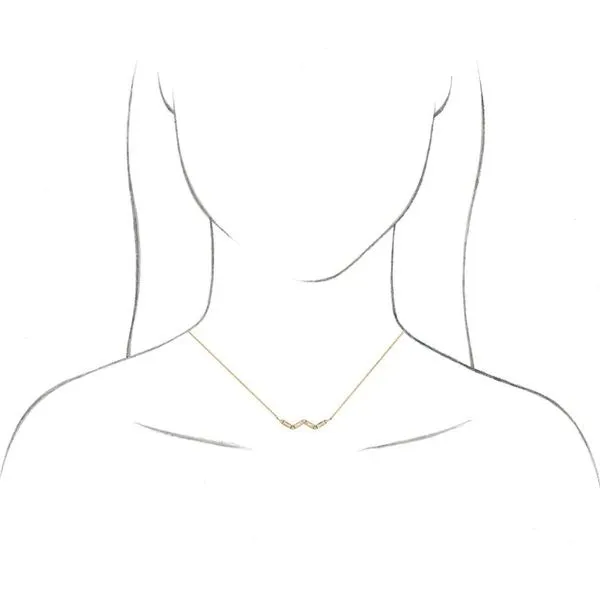 Accented Baguette Bar Necklace
