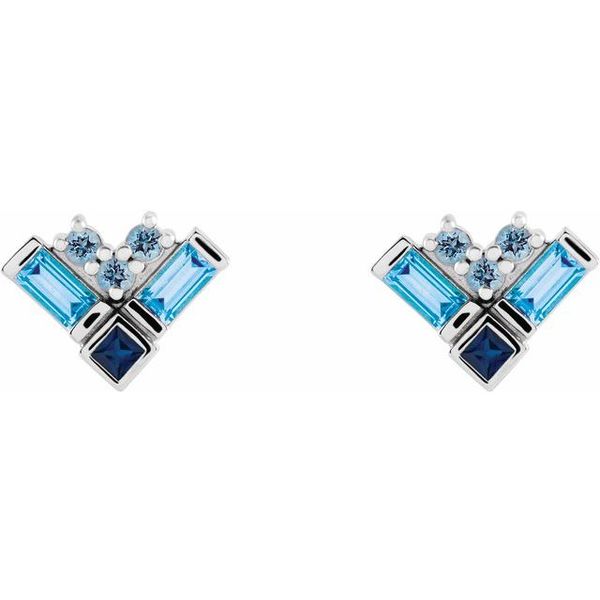Cluster Earrings Image 2 Blue Heron Jewelry Company Poulsbo, WA