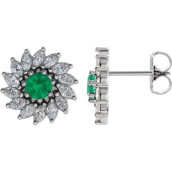 Round 7-Prong Halo-Style Earrings Priddy Jewelers Elizabethtown, KY