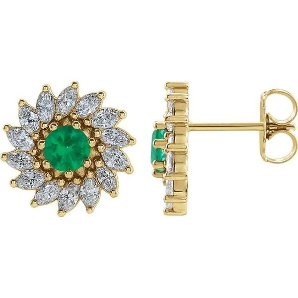 Round 7-Prong Halo-Style Earrings Jewelry Design Studio Jensen Beach, FL