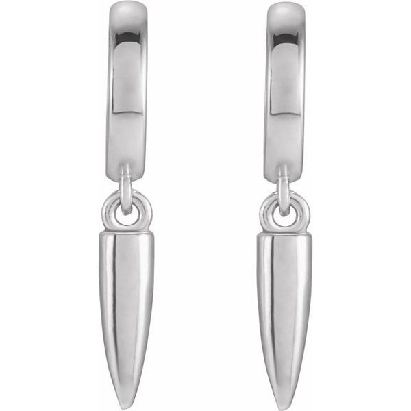 Sterling Silver Hoop Earrings Black Silicone Earrings Spiky 