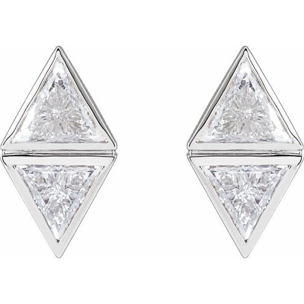 Two-Stone Bezel-Set Earrings Image 2 Barron's Fine Jewelry Snellville, GA
