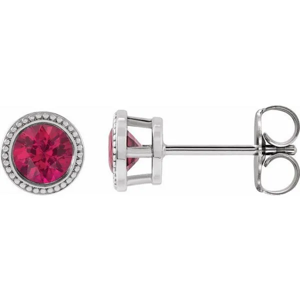 Bezel set hot sale stud earrings