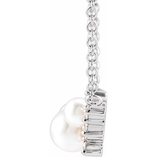 Accented Pearl Necklace Image 2 S&E Jewelers Depew, NY