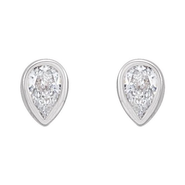 Pear Micro Bezel-Set Earrings Image 2 Barron's Fine Jewelry Snellville, GA