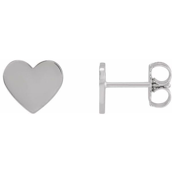 Engravable Heart Stud Earrings Chipper's Jewelry Bonney Lake, WA