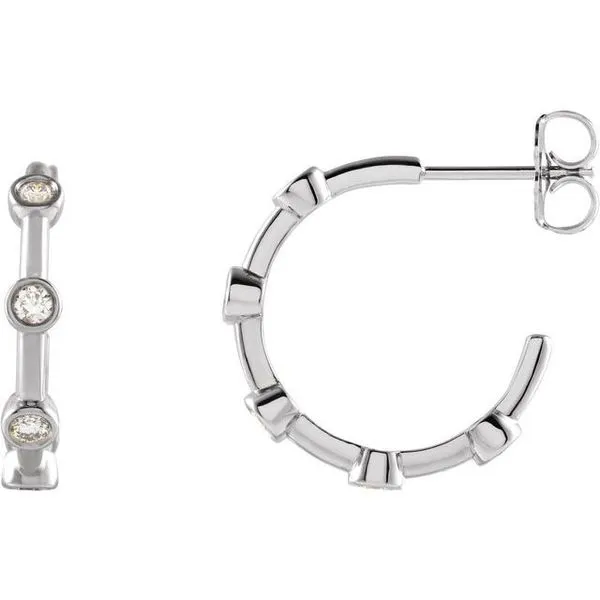Bezel-Set Hoop Earrings