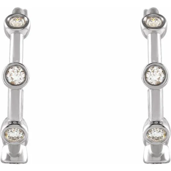 Bezel-Set Hoop Earrings