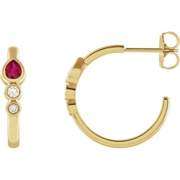 Bezel-Set Hoop Earrings Barron's Fine Jewelry Snellville, GA
