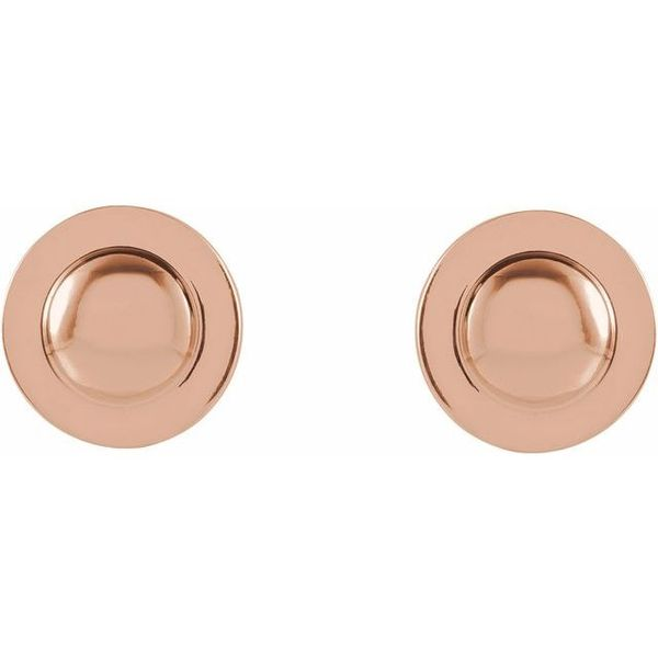302 Domed Earrings 87352:100:P 14KR - Earrings, Clater Jewelers