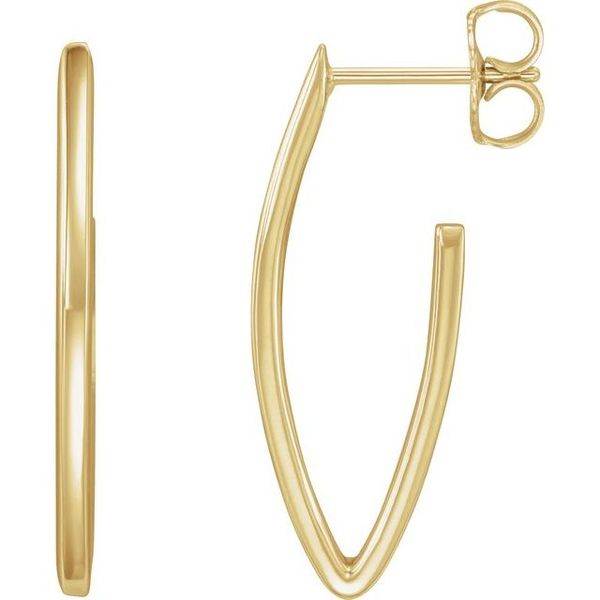 302 Geometric Hoop Earrings 87393:122:P 14KY Louisville, Clater Jewelers