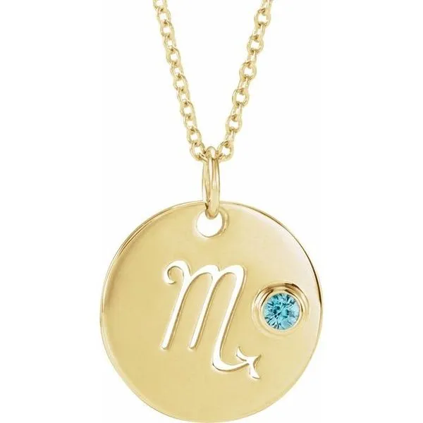 Zodiac sales disc necklace