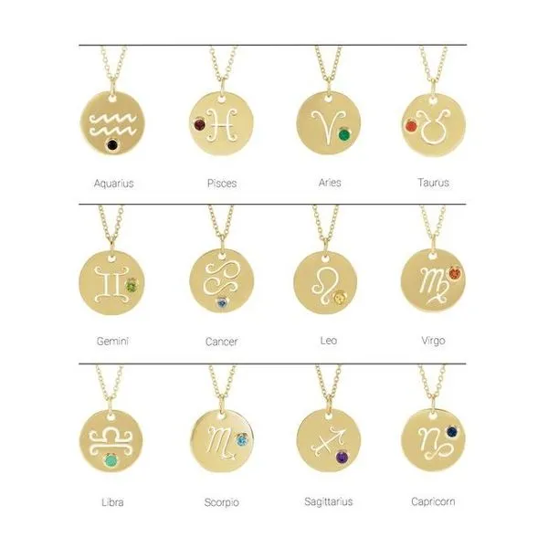 Zodiac sales disc necklace