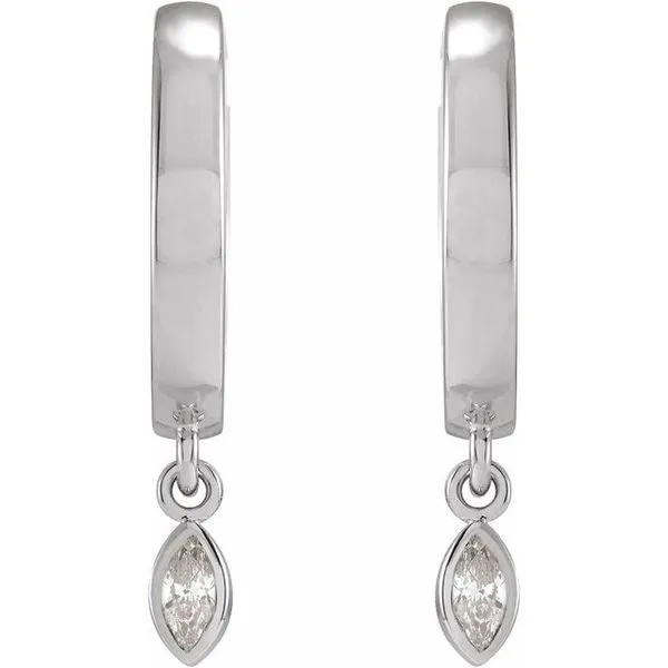 Stuller Accented Hinged Hoop Earrings 87495:604:P | Priddy