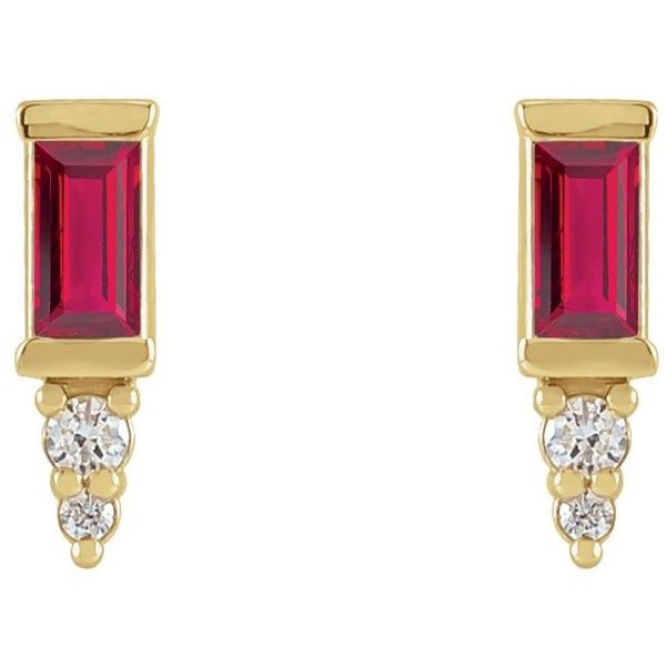 Accented Bar Earrings Image 2 K. Martin Jeweler Dodge City, KS