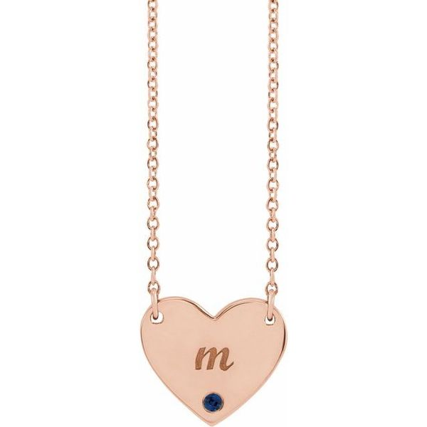 14K Rose Gold Engravable Heart Lock Necklace