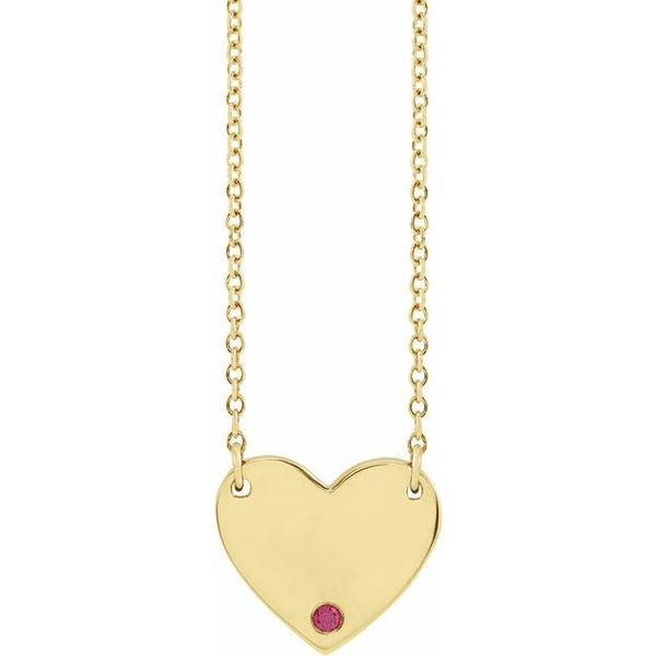 14K Gold Mother of Pearl Heart Necklace RC14105-18 | J. West Jewelers |  Round Rock, TX
