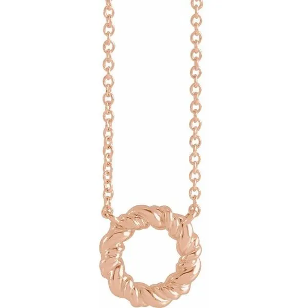 Stuller Rope Circle Necklace 87596:126:P 14KR Douglasville