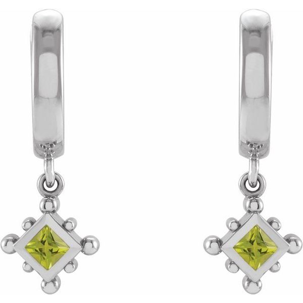 Beaded Bezel-Set Hoop Earrings Image 2 Moseley Diamond Showcase Inc Lexington, SC