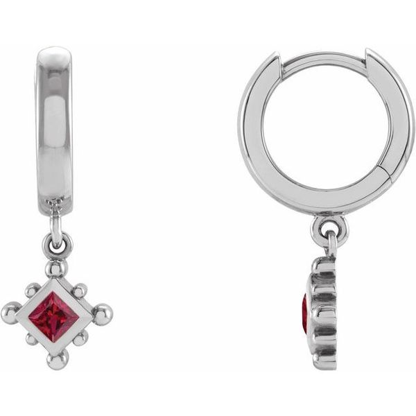 Beaded Bezel-Set Hoop Earrings K. Martin Jeweler Dodge City, KS