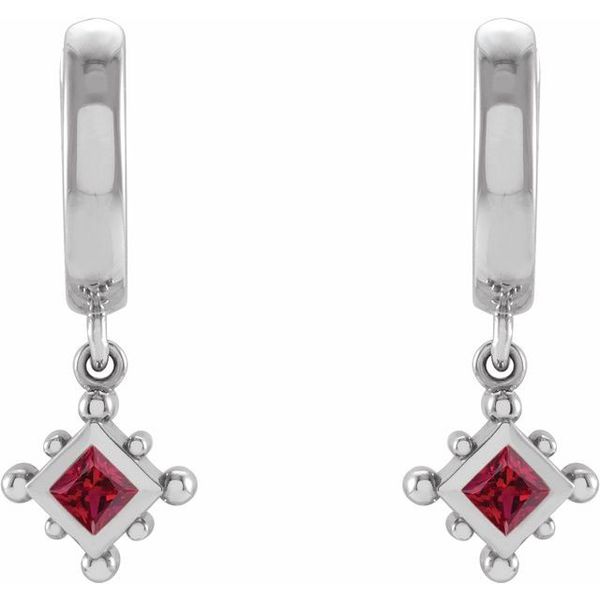 Beaded Bezel-Set Hoop Earrings Image 2 K. Martin Jeweler Dodge City, KS