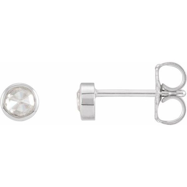 Round Bezel-Set Rose-Cut Stud Earrings Bell Jewelers Murfreesboro, TN