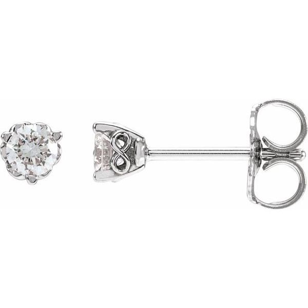 Round 3-Prong Infinity-Inspired Stud Earrings Moseley Diamond Showcase Inc Columbia, SC