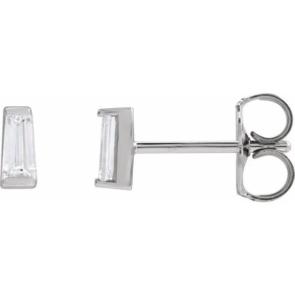 Tapered Baguette Channel-Set Stud Earrings 88106:104:P West