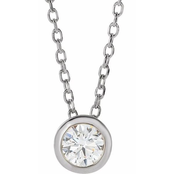 Solitaire Bezel-Set Necklace Biondi Diamond Jewelers Aurora, CO