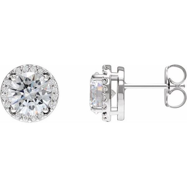 Round Halo-Style Low Stud Earrings Jewelry Design Studio Jensen Beach, FL
