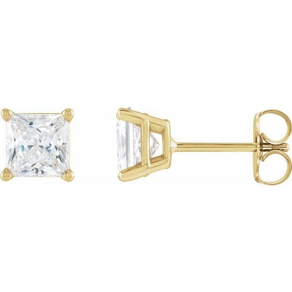 Square 4-Prong Lightweight Stud Earring D'Errico Jewelry Scarsdale, NY