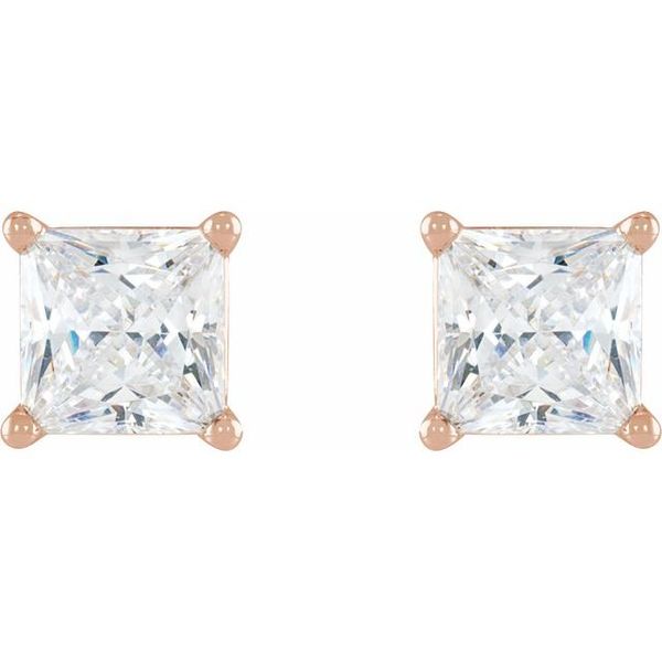 Square 4-Prong Lightweight Stud Earring Image 2 Nick T. Arnold Jewelers Owensboro, KY