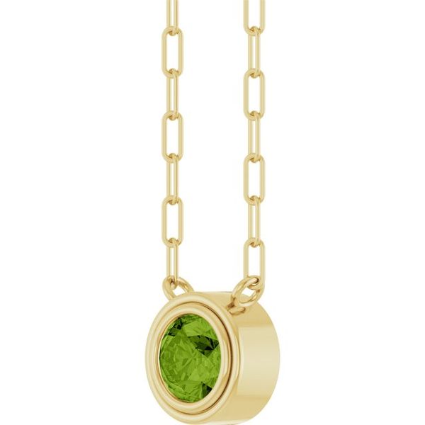 Round Bezel-Set Necklace Image 2 S&E Jewelers Depew, NY