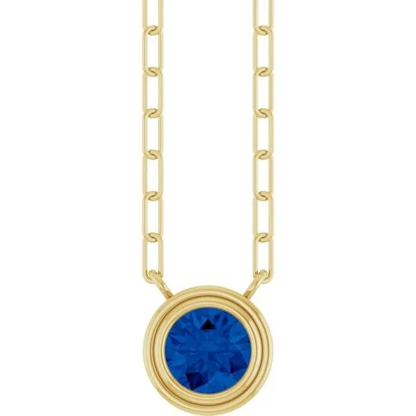 Round Bezel-Set Necklace S&E Jewelers Depew, NY
