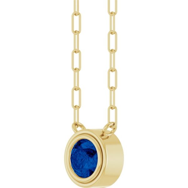 Round Bezel-Set Necklace Image 2 S&E Jewelers Depew, NY