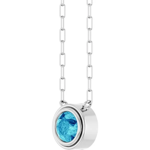 Round Bezel-Set Necklace Image 2 S&E Jewelers Depew, NY