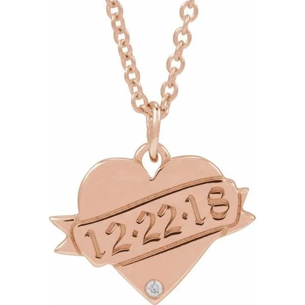 Engravable Accented Heart Necklace 88754:112:P Frank's Jewelry