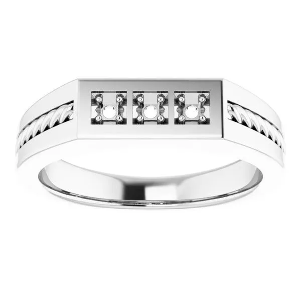 Stuller Three-Stone Ring 9857:707:P PL - Wedding Bands | The