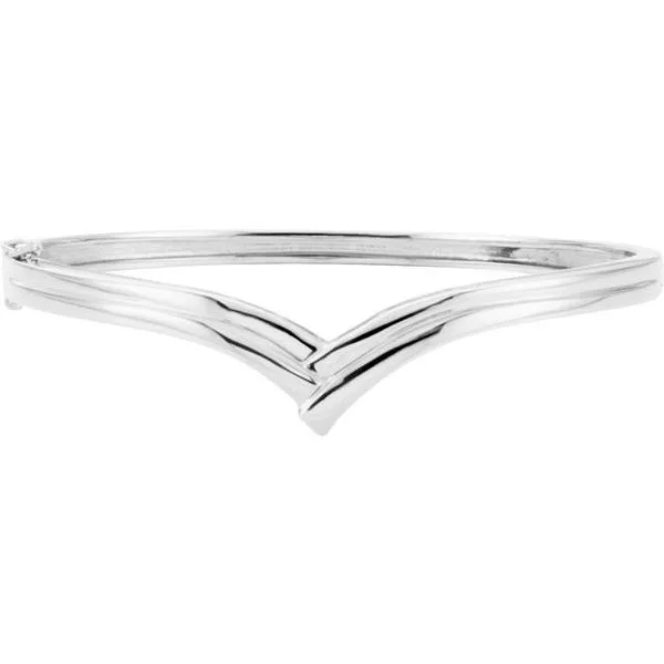 Plain Sterling Silver C-Band Bracelet - Adult