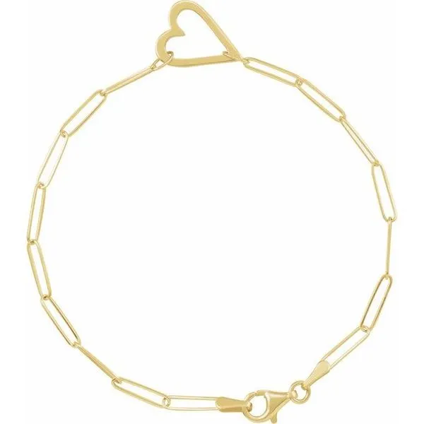 Heart & Paperclip-Style Bracelet S&E Jewelers Depew, NY