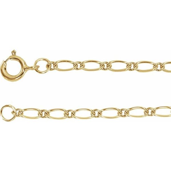 Stuller 1.5 mm Figaro Chain CH1212:100:P 14KY San Jose | The