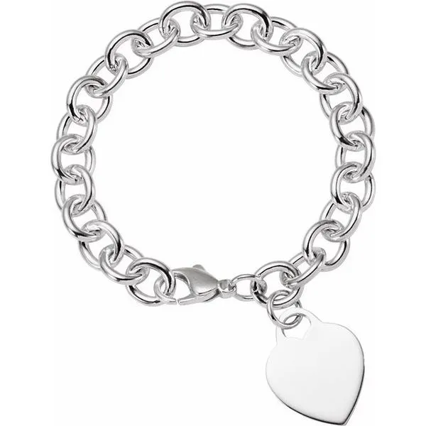 silver heart charm bracelet