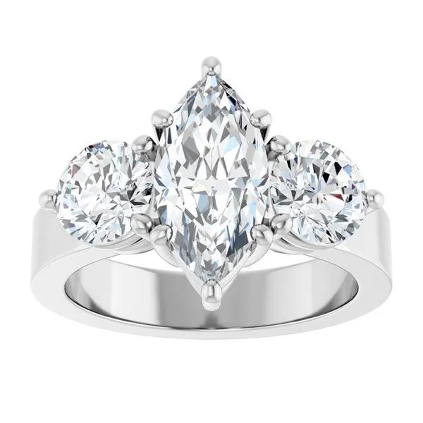 Three-Stone Engagement Ring Image 3 The Diamond Ring Co San Jose, CA