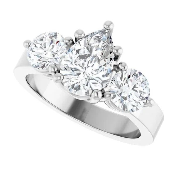 Three-Stone Engagement Ring Image 5 Von's Jewelry, Inc. Lima, OH