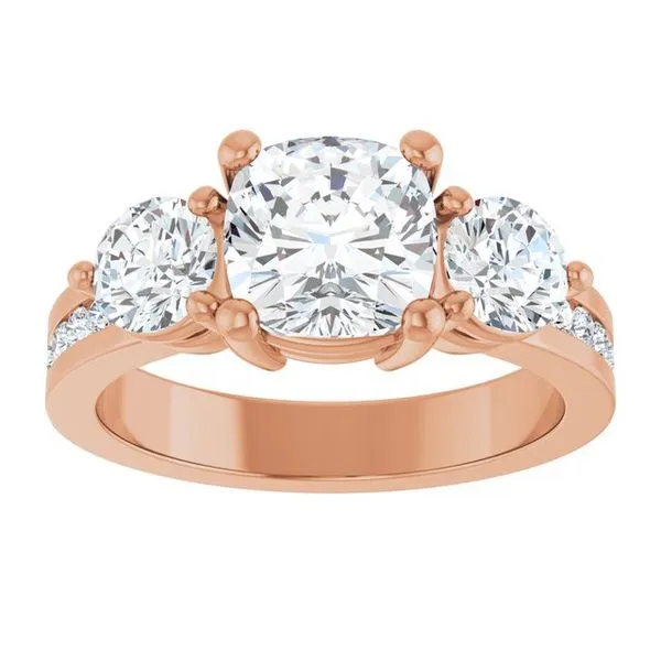 Three-Stone Engagement Ring Image 3 Austin's Fine Diamonds & Jewelry Lyndhurst, NJ